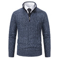 Men's knit pullover with zipper and lining