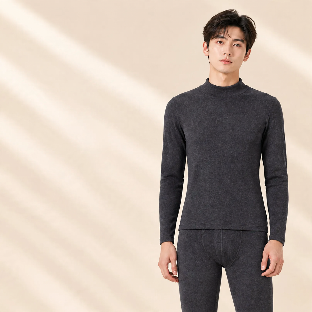 Thermal underwear set, padded, stand-up collar