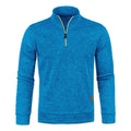Men's knit sweater with stand-up collar and zipper