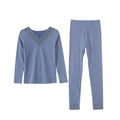 Thermo underwear set with V-neck and lace trim