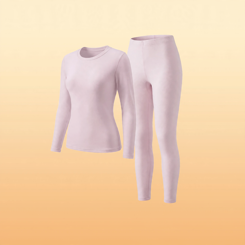 Thermo set for couples, wool-silk mix, seamless