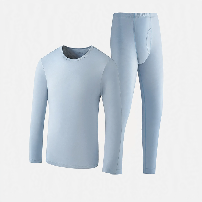 Pair Thermo Underwear Set, Cotton Modal Mix, Crew Neck
