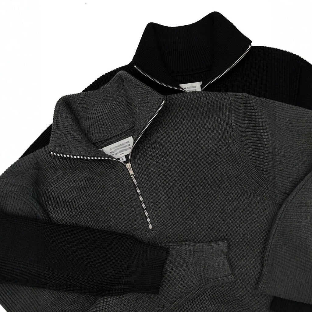 Unisex knitted sweater with zipper, cotton blend