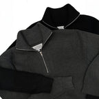 Unisex knitted sweater with zipper, cotton blend