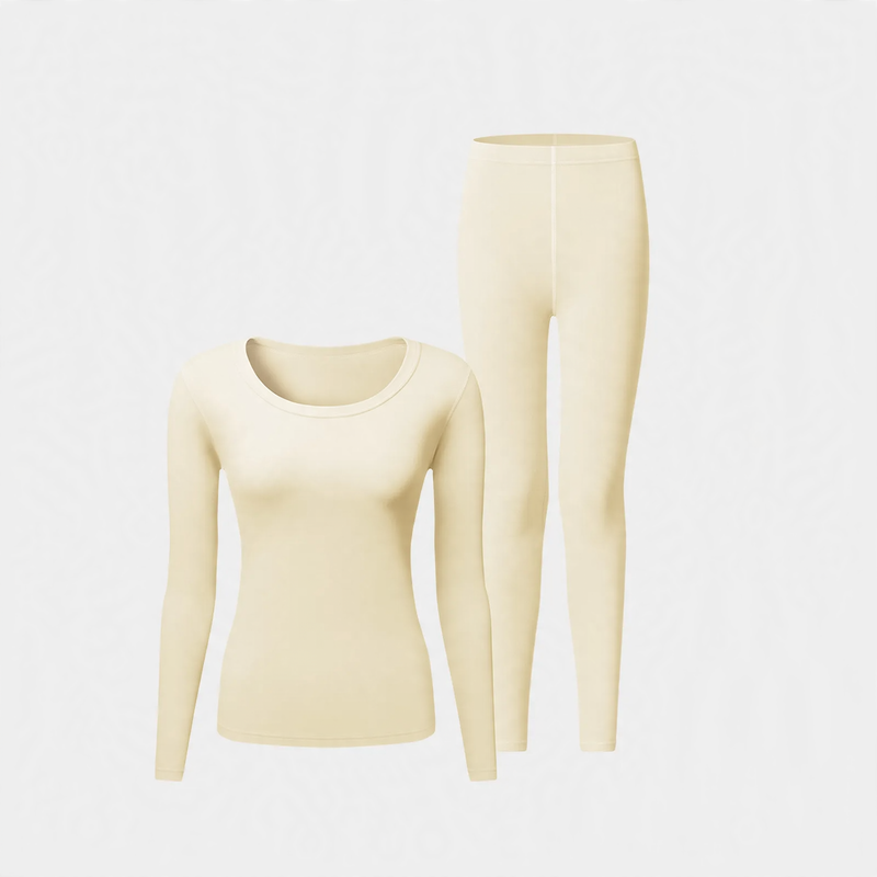 Thermal underwear set, seamless, warming, round neck