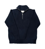Men's Knit Sweater with Stand-Up Collar and Zipper