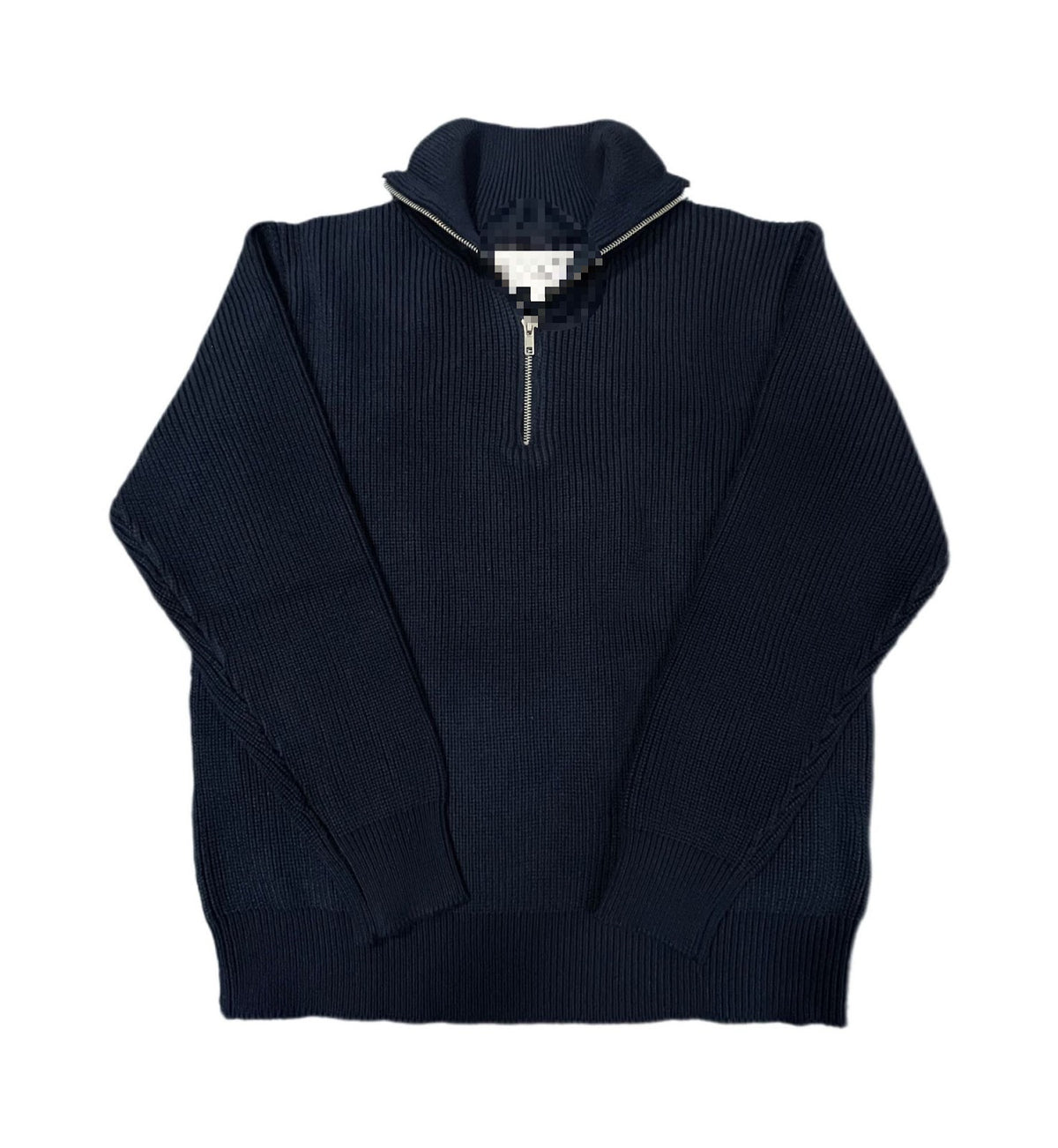 Men's Knit Sweater with Stand-Up Collar and Zipper