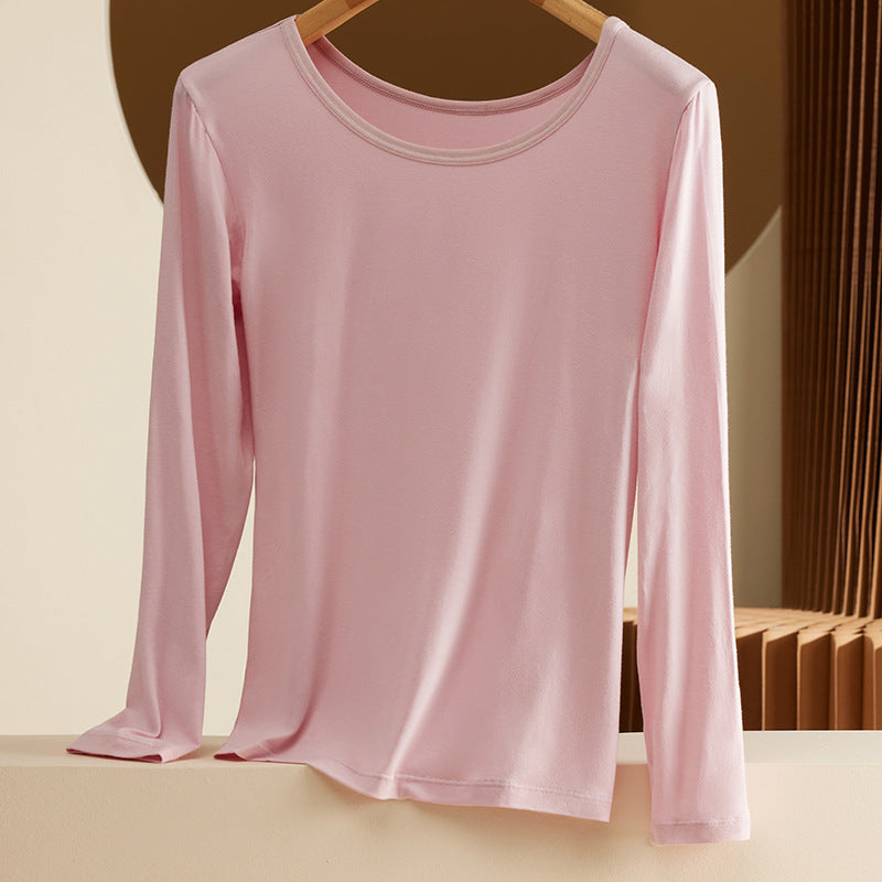Women Modal-Long Sleeve Shirt, fitted, Round Neck