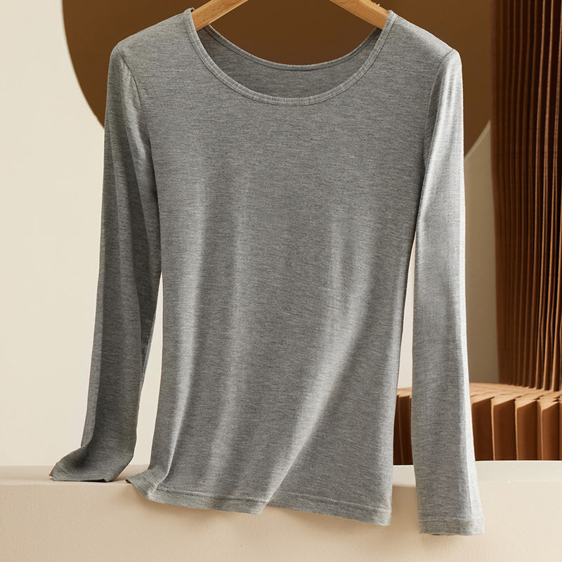 Women Modal-Long Sleeve Shirt, fitted, Round Neck