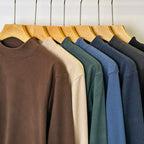 Men's long sleeve shirt with stand-up collar, lined