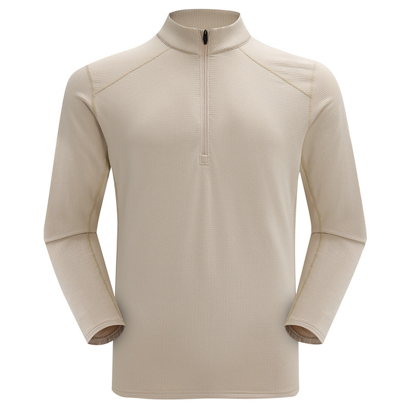 Sporty fleece sweatshirt with stand-up collar