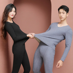 Thermal underwear set with wool and silk content