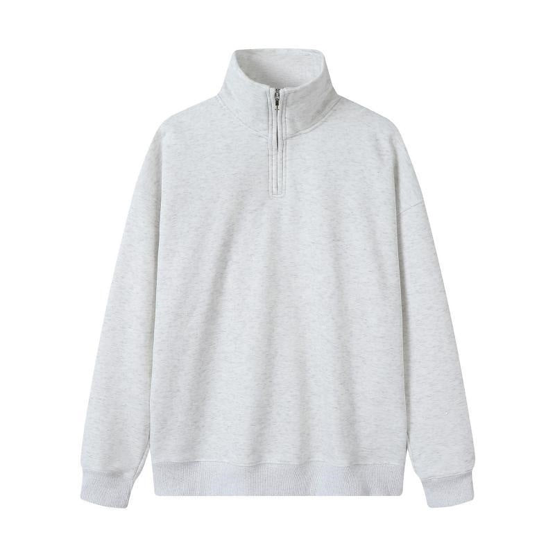 Heavy polo sweatshirt with half zipper, 350g