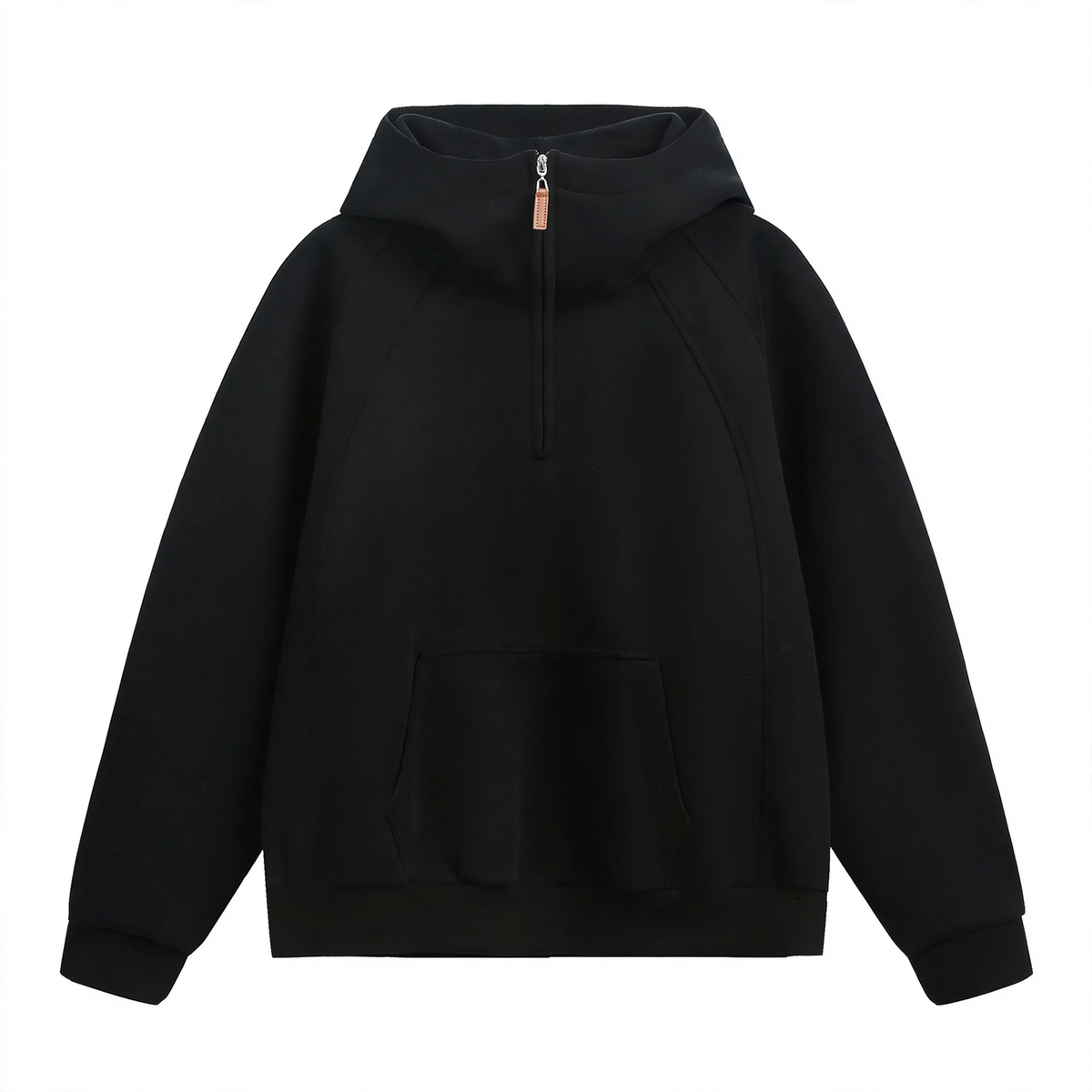 Unisex hoodie with zipper and stand-up collar