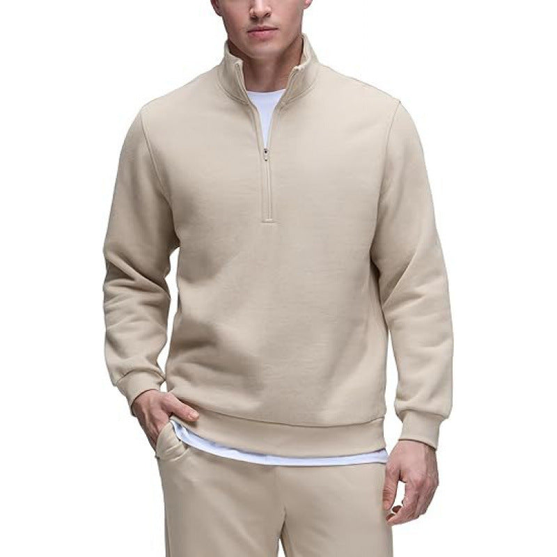 Men's sweatshirt with stand-up collar and zipper