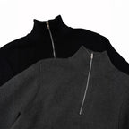 Unisex knitted pullover with zipper