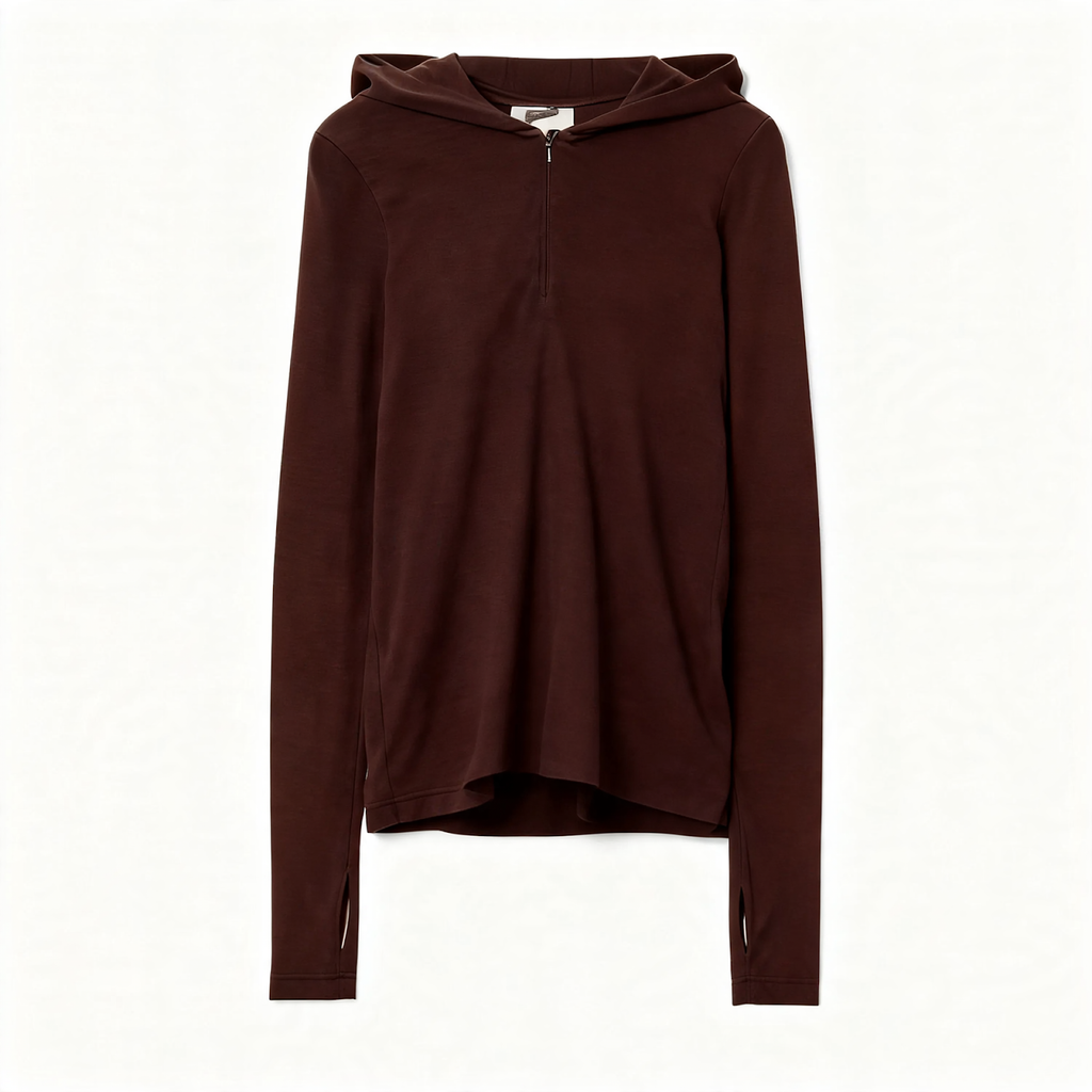 Hooded sweater with zipper