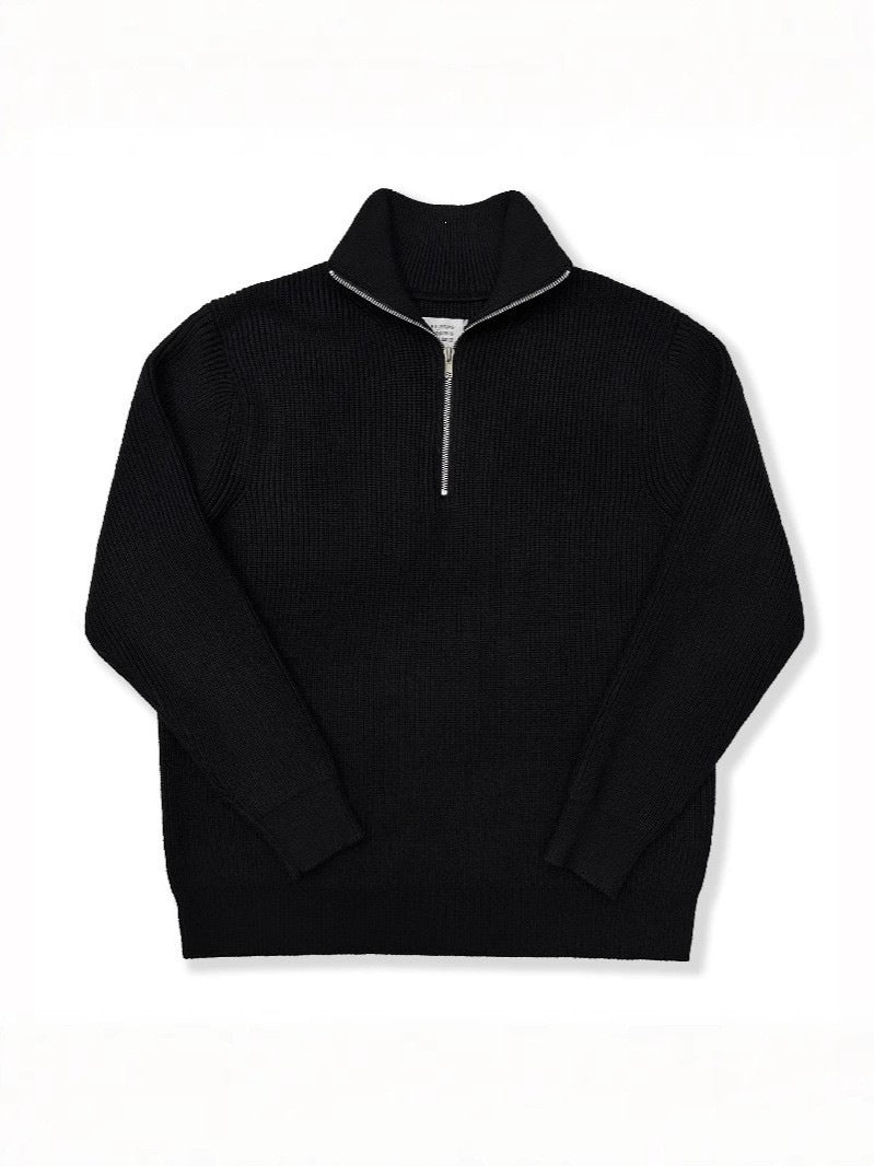 Unisex knitted sweater with zipper, cotton blend