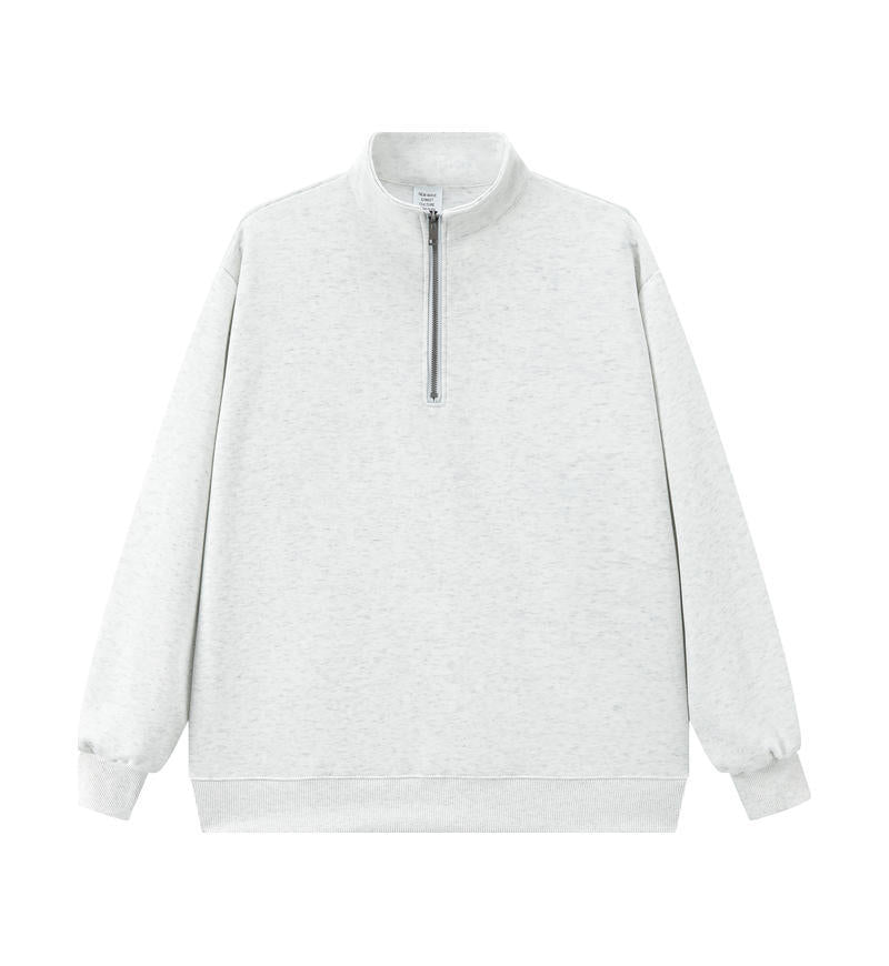 Unisex sweatshirt with stand-up collar and zipper