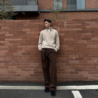 Men's knit sweater with cable pattern and zipper