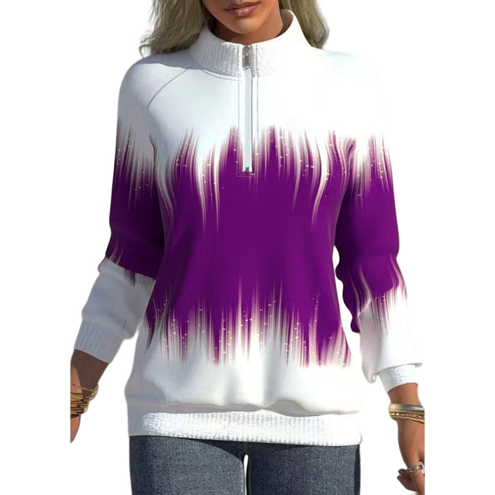 Women’s sweatshirt with gradient and zipper