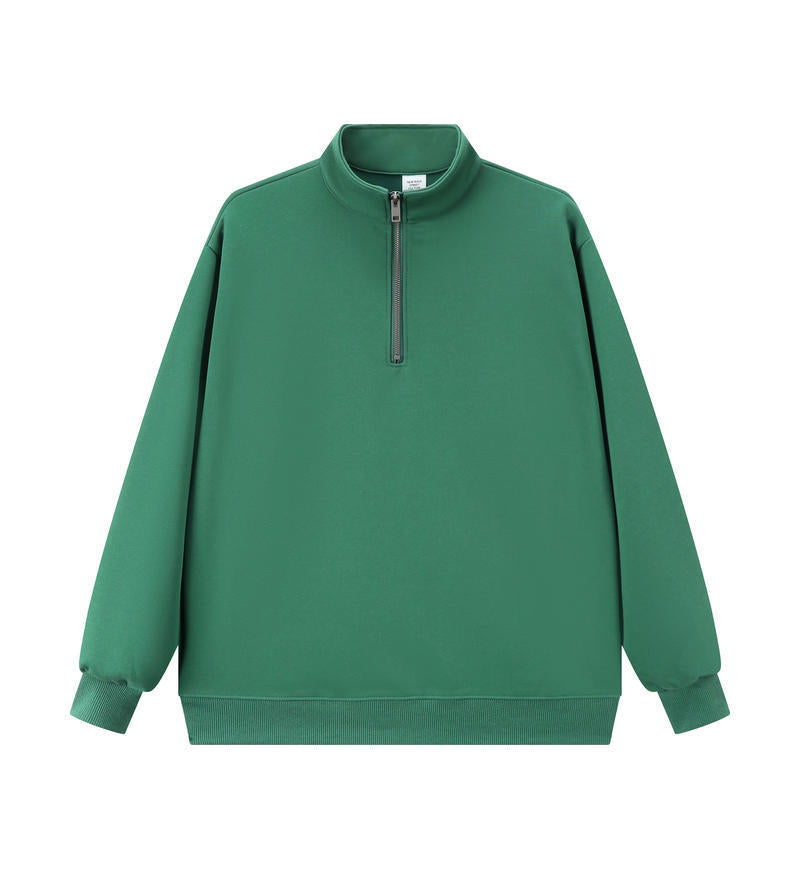 Unisex sweatshirt with stand-up collar and zipper
