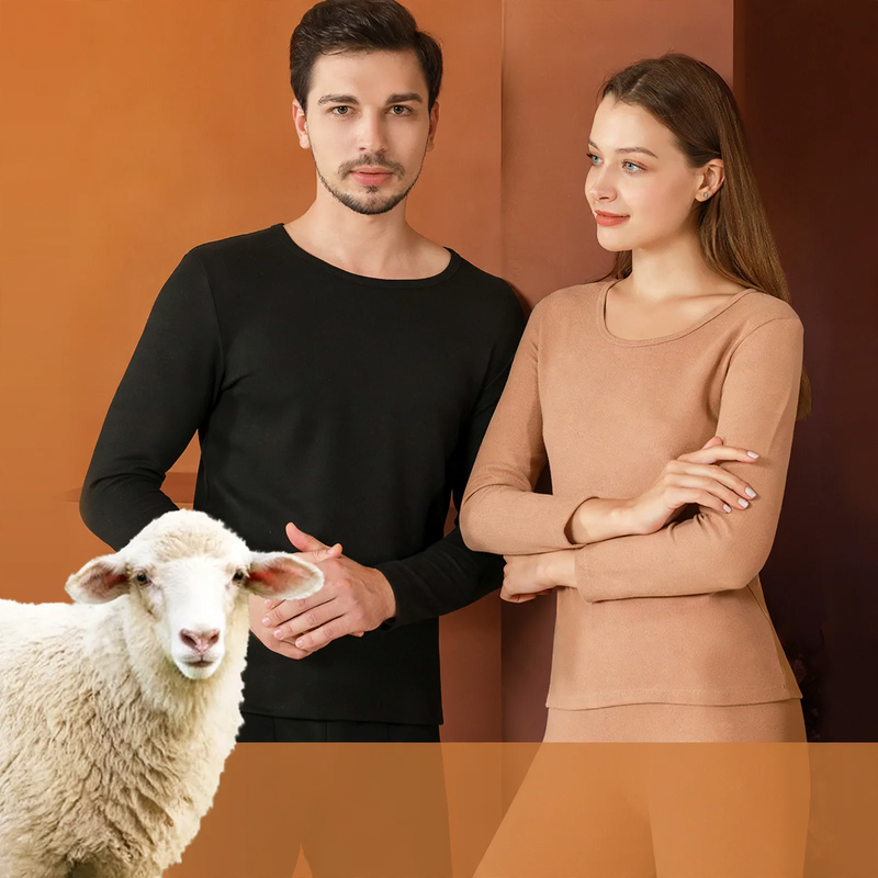 Thermal underwear set with wool and silk