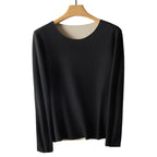 Thermal long-sleeve undershirt, round neckline, fitted