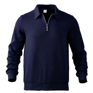 Men's sweatshirt with zipper and jacquard pattern