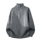 Men's knit sweater with half zipper