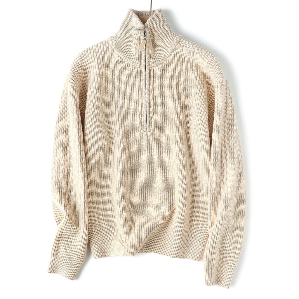 High-quality wool sweater with zipper