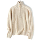High-quality wool sweater with zipper