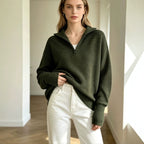 Women's Knit Sweater with Zipper