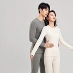 Thermo set for couples, wool-silk mix, seamless