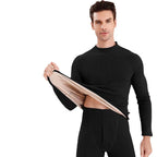 Thermal underwear set with lamb fleece imitation, stand-up collar