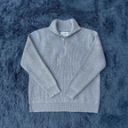 Unisex knitted pullover with zipper