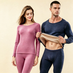 Warm underwear set with round neckline