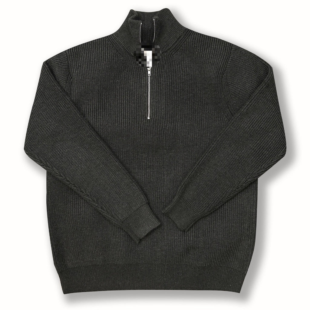 Unisex knitted sweater with zipper, cotton blend