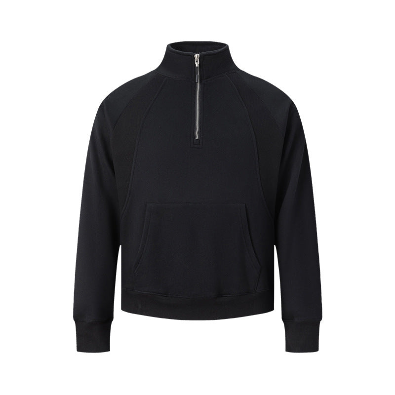 Sweatshirt with stand-up collar and zipper
