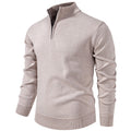 Slimmer knit sweater with stand-up collar and zipper