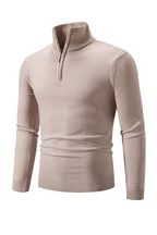Men's knit sweater with half zipper