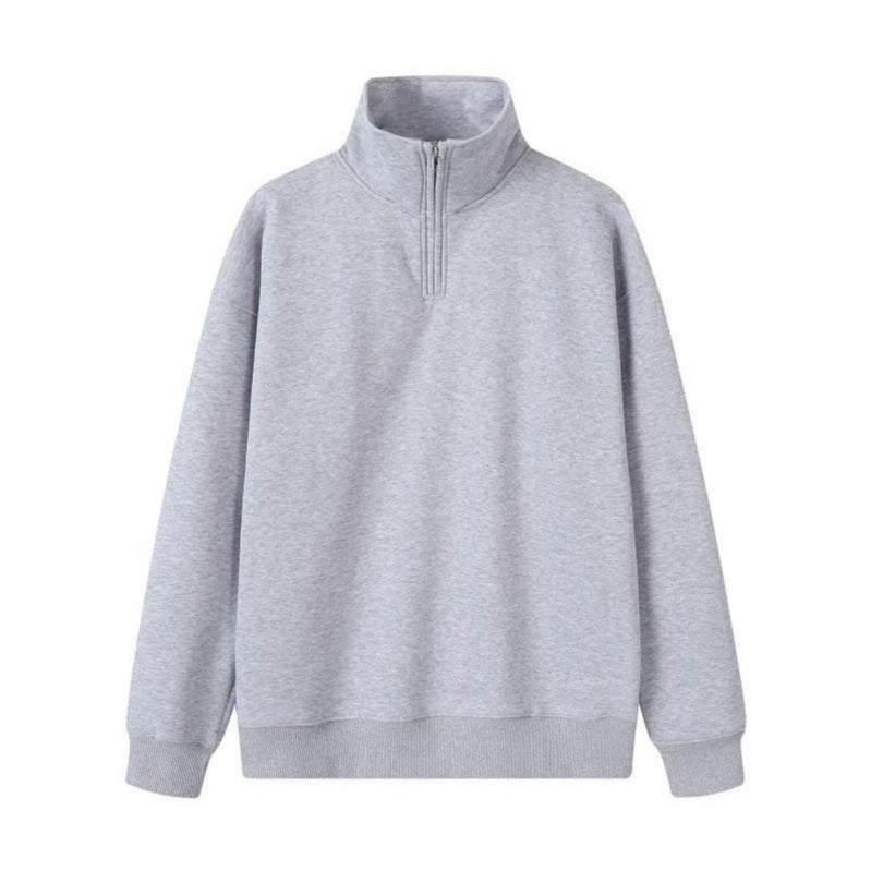 Heavy polo sweatshirt with half zipper, 350g