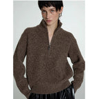 High-quality wool sweater with zipper
