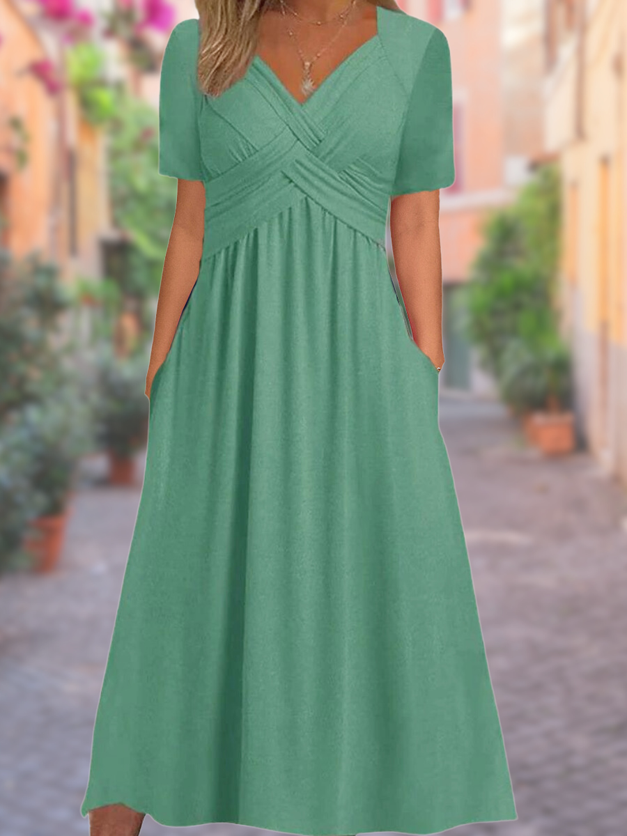 Aria - Comfortable V-Neck Dress