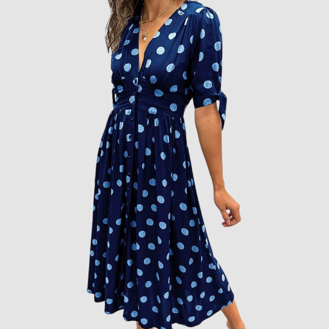 Priscilla™ Elegant Polka Dot Dress