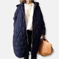 Fashion Glam | Women's Padded Jacket – Oversized Fit – Long Length – With Hood and Zipper Front