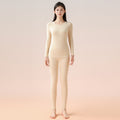 Thermal underwear set, cashmere-acetate mix, round neck