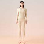 Thermal underwear set, cashmere-acetate mix, round neck