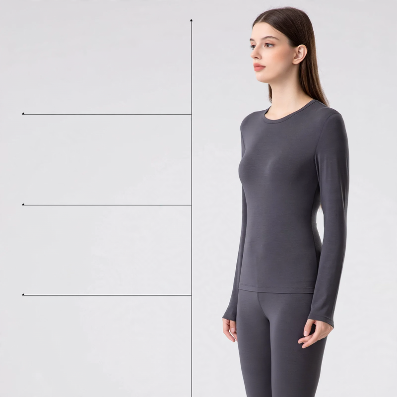 Women's Thermal Underwear Set, Modal, Crew Neck, Skin-Friendly