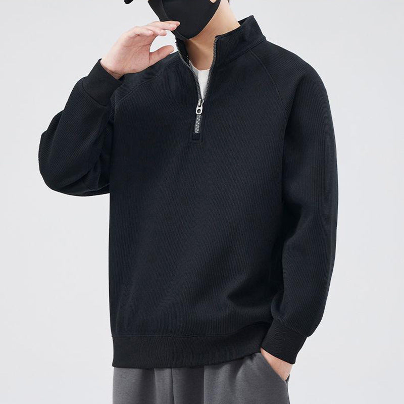 Men's sweatshirt with stand-up collar and lining